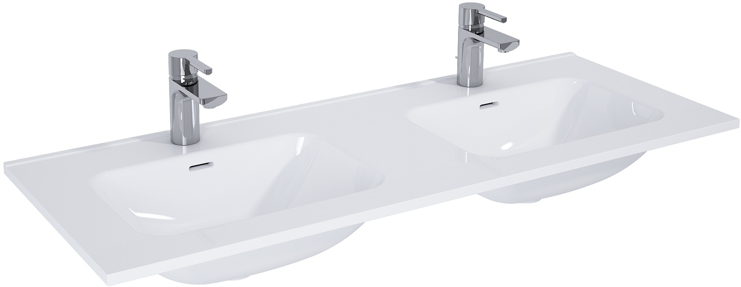 Elita Skappa lavabo 120.8x46 cm rectangular para mueble-doble blanco brillante RE041203068060