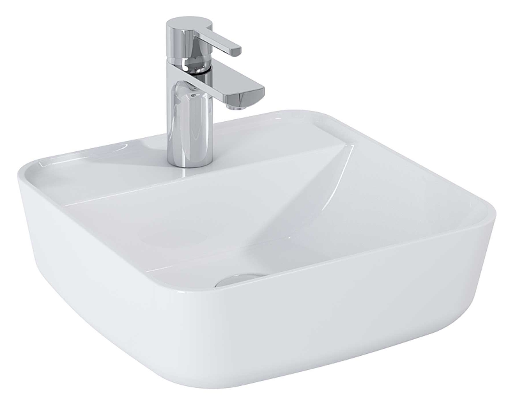 Elita Tonia lavabo 39x39 cm cuadrada sobre encimera blanco RE040390138060