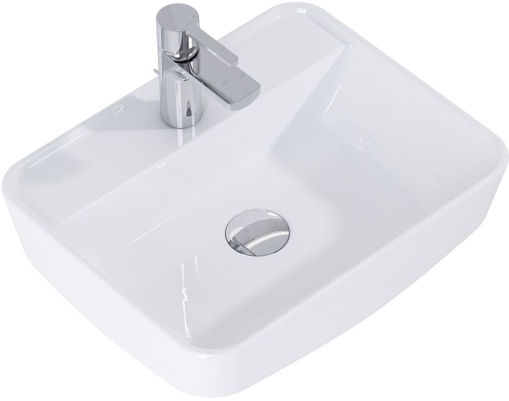 Elita Enzo lavabo 50x40 cm rectangular sobre encimera blanco RE040500148060