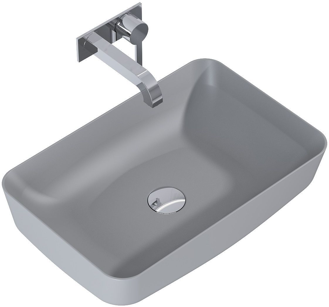 Elita Nomia lavabo 50x39 cm rectangular sobre encimera gris/piedra RE040500055870