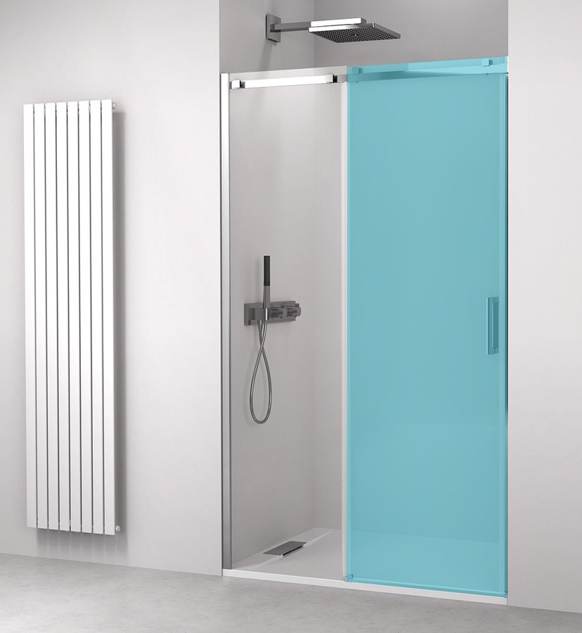 Polysan Thron Line puerta de ducha 150 cm corredera cromo brillante/vidrio transparente TL5015A BOX 1/2