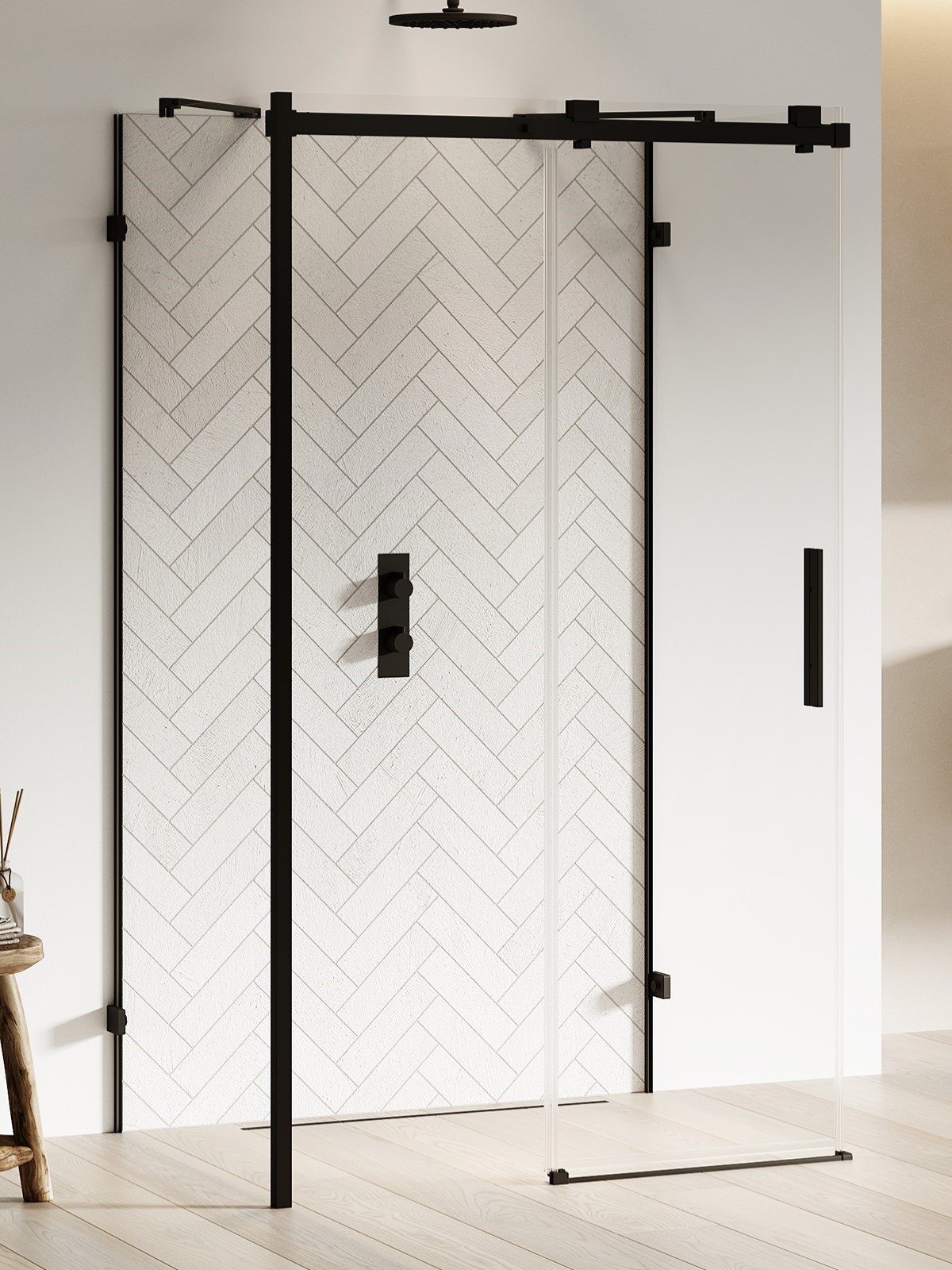 New Trendy Softi X Black cabina de ducha 100x90 cm rectangular negro mate/vidrio transparente EXK-5427