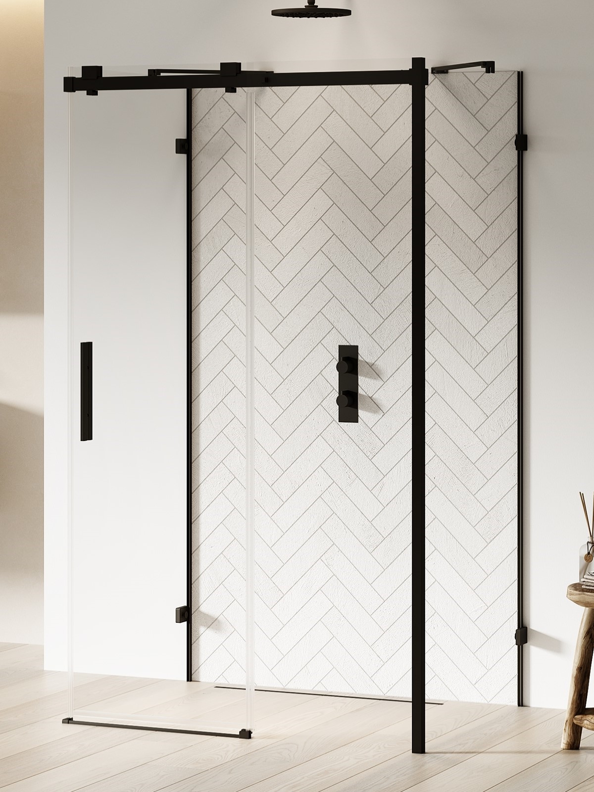 New Trendy Softi X Black cabina de ducha 100x80 cm rectangular negro mate/vidrio transparente EXK-5426