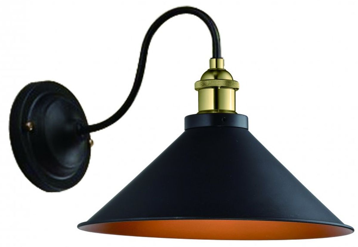 GTV Mani lámpara de pared 1x40 W negro-oro OS-MANI1-11-DEC