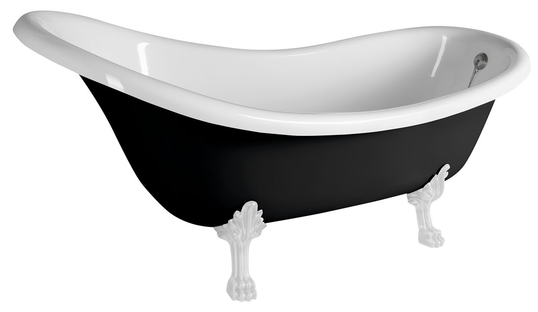 Polysan Brixton bañera exenta 174x83 cm oval blanco-negro-bicolor 94847