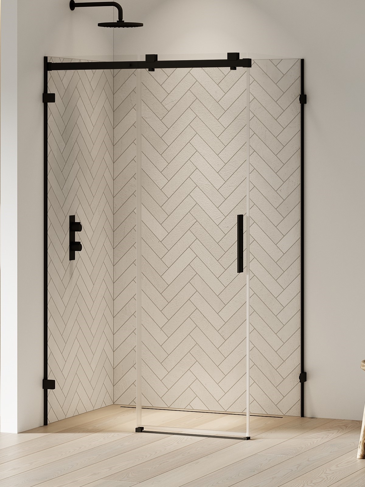 New Trendy Softi X Black cabina de ducha 110x90 cm rectangular negro mate/vidrio transparente EXK-5387