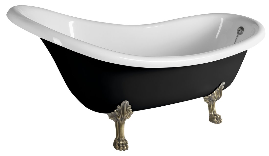 Polysan Brixton bañera exenta 174x83 cm oval blanco-negro-bicolor 94867