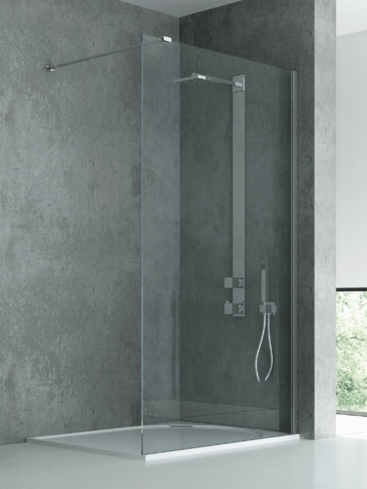 New Trendy New Modus mampara de ducha walk-in 60 cm cromo brillante/vidrio transparente EXK-5456