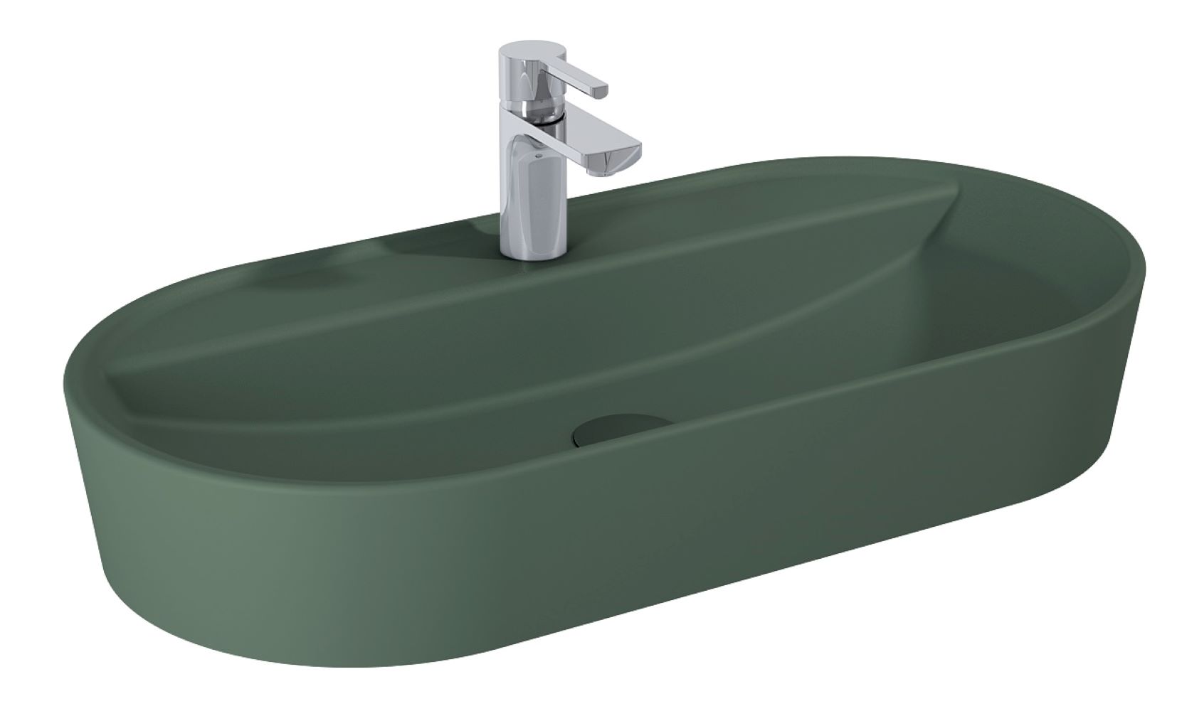 Elita Babette lavabo 81.5x41.5 cm oval sobre encimera verde RE040820017010