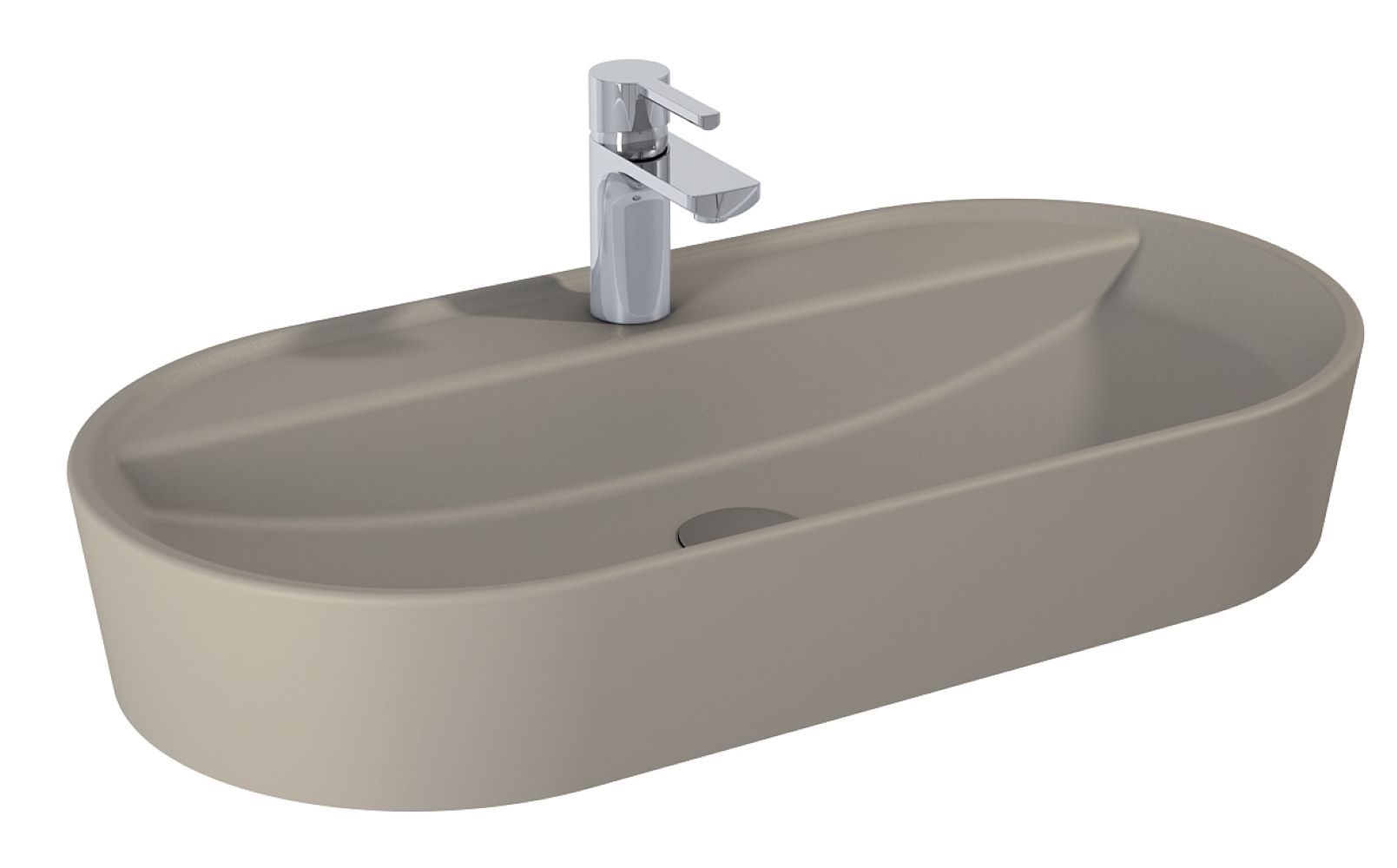 Elita Babette lavabo 81.5x41.5 cm oval sobre encimera marrón/beige RE040820017020