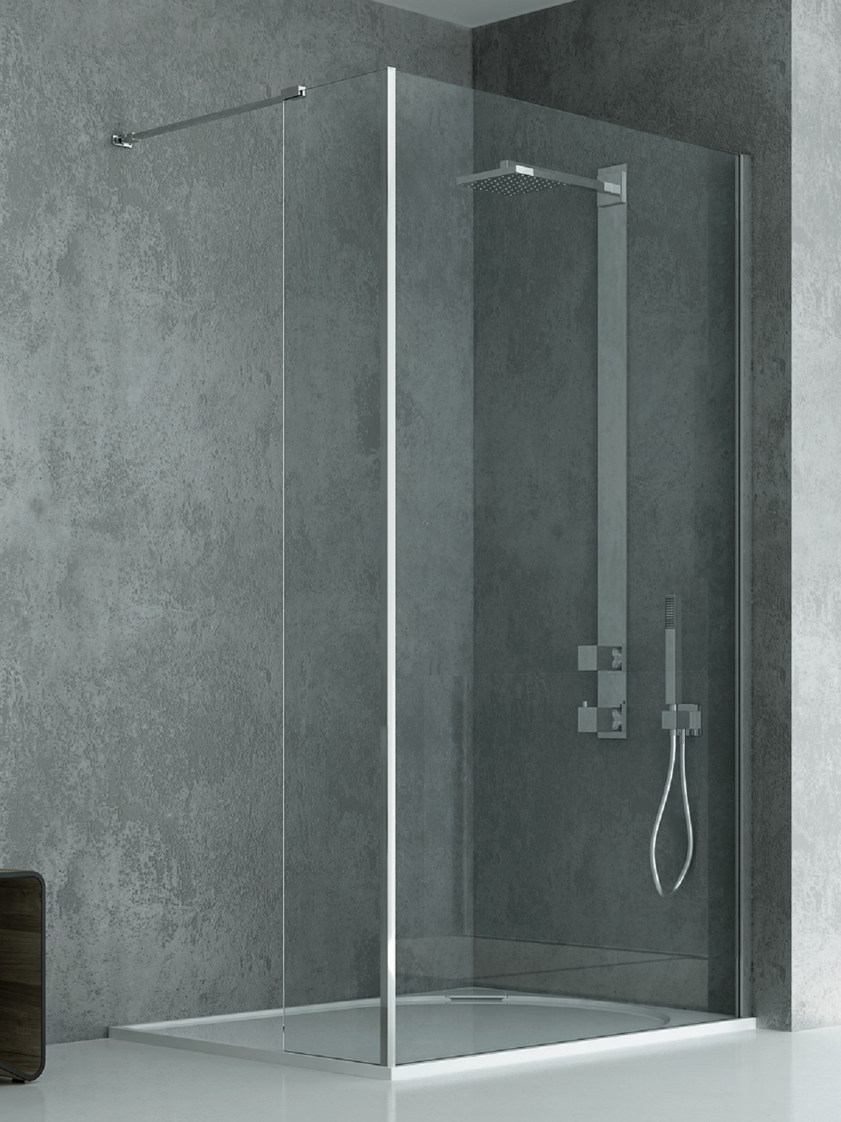 New Trendy New Modus mampara de ducha walk-in 110 cm cromo brillante/vidrio transparente EXK-5473