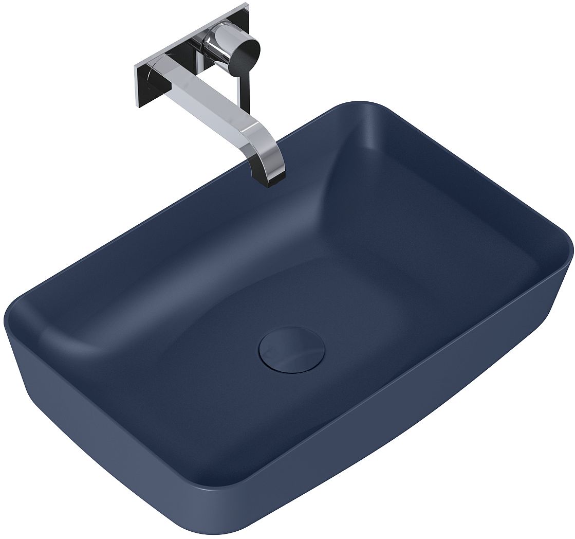 Elita Nomia lavabo 50x39 cm rectangular sobre encimera azul RE040500057030