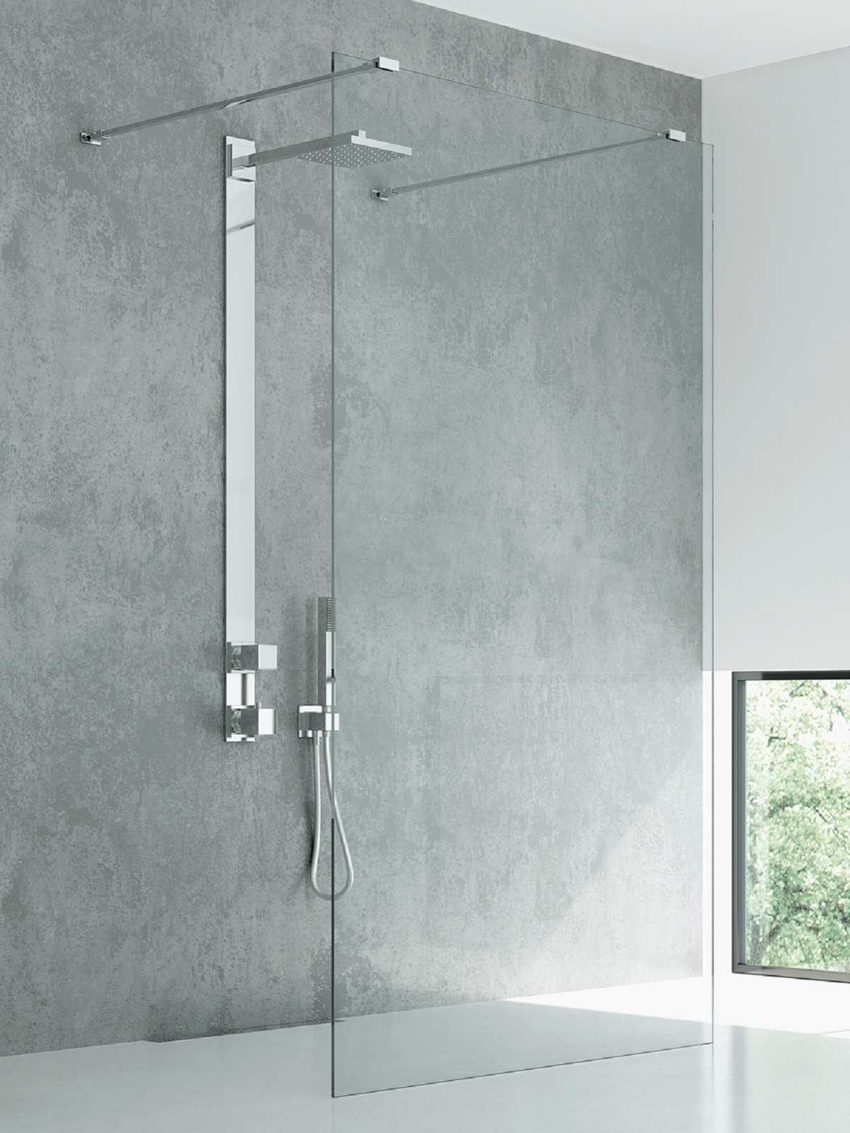 New Trendy New Modus mampara de ducha walk-in 110 cm cromo brillante/vidrio transparente EXK-5495