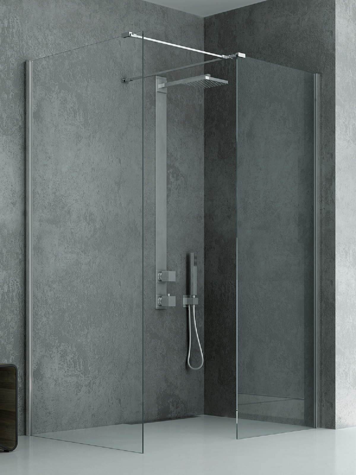 New Trendy New Modus kabina prysznicowa walk-in 140x100 cm prostokątna chrom połysk/szkło przezroczyste EXK-5525