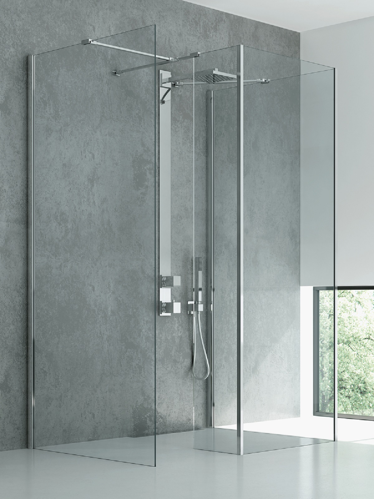 New Trendy New Modus mampara de ducha walk-in 90 cm cromo brillante/vidrio transparente EXK-5529