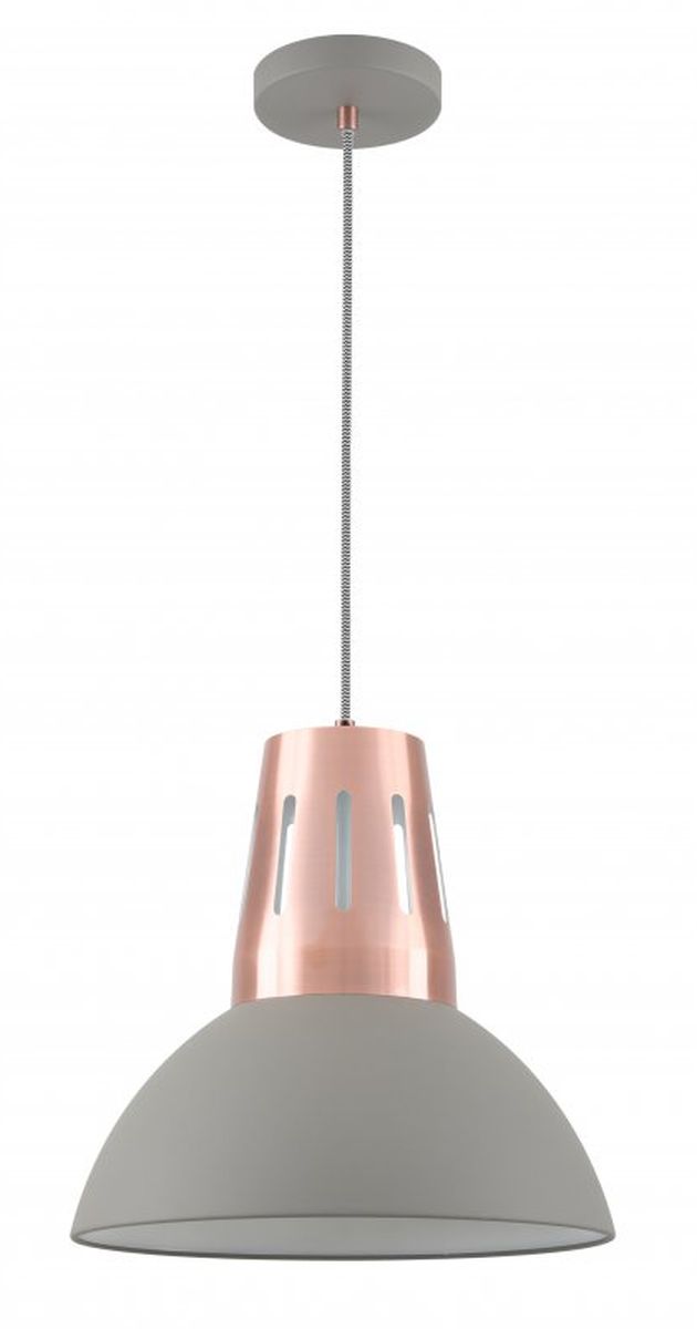 GTV Artemia lámpara colgante 1x40 W gris/gris ceniza-cobre OS-ART-L-E27-15-DEC