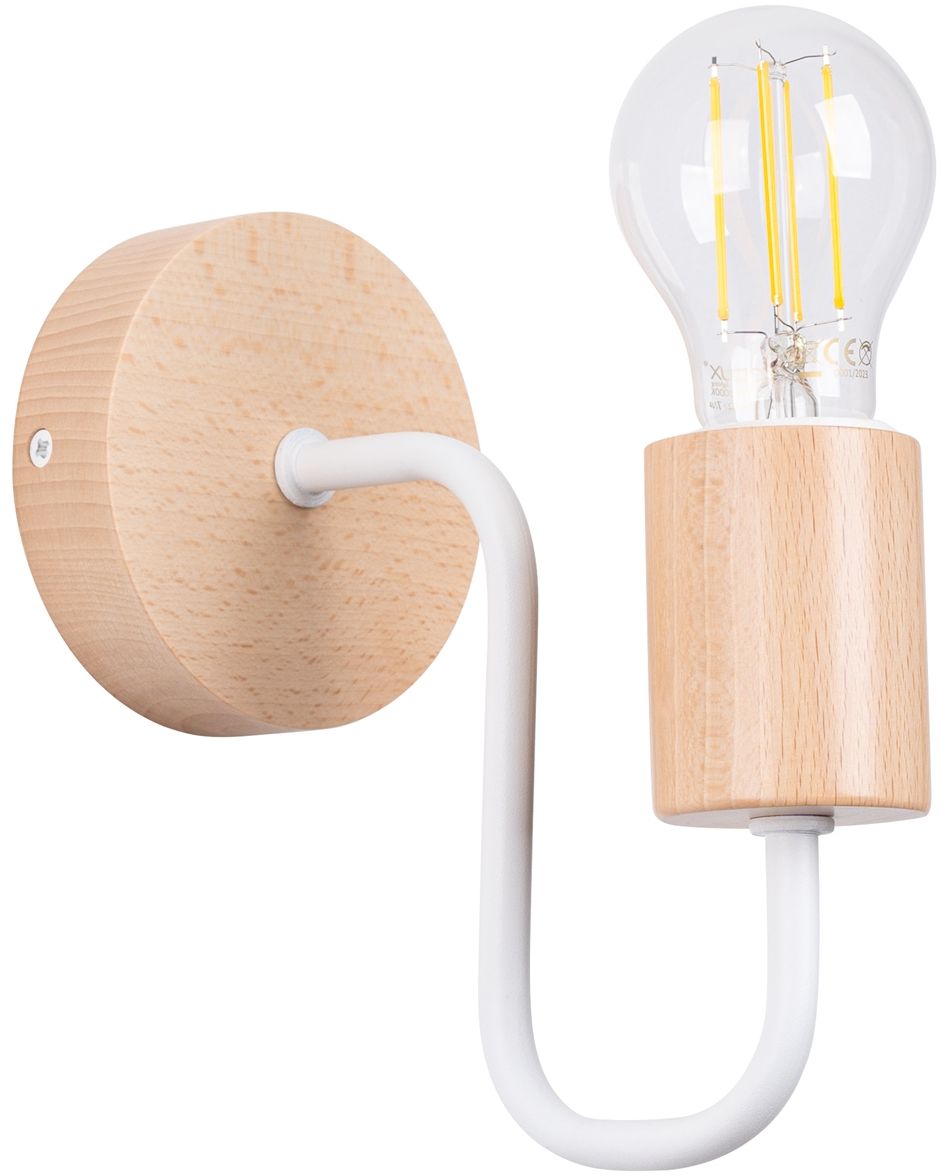 Sollux Lighting Timbo lámpara de pared 1x15 W blanco-madera SL.1664