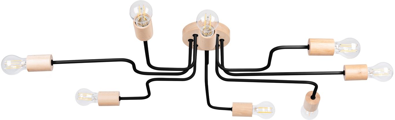 Sollux Lighting Timbo lámpara de techo x15 W negro-madera SL.1671