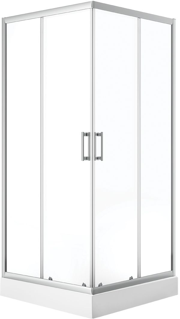 Laveo Bresso cabina con plato de ducha 80x80 cm cuadrada cromo brillo/vidrio transparente JKDD086K