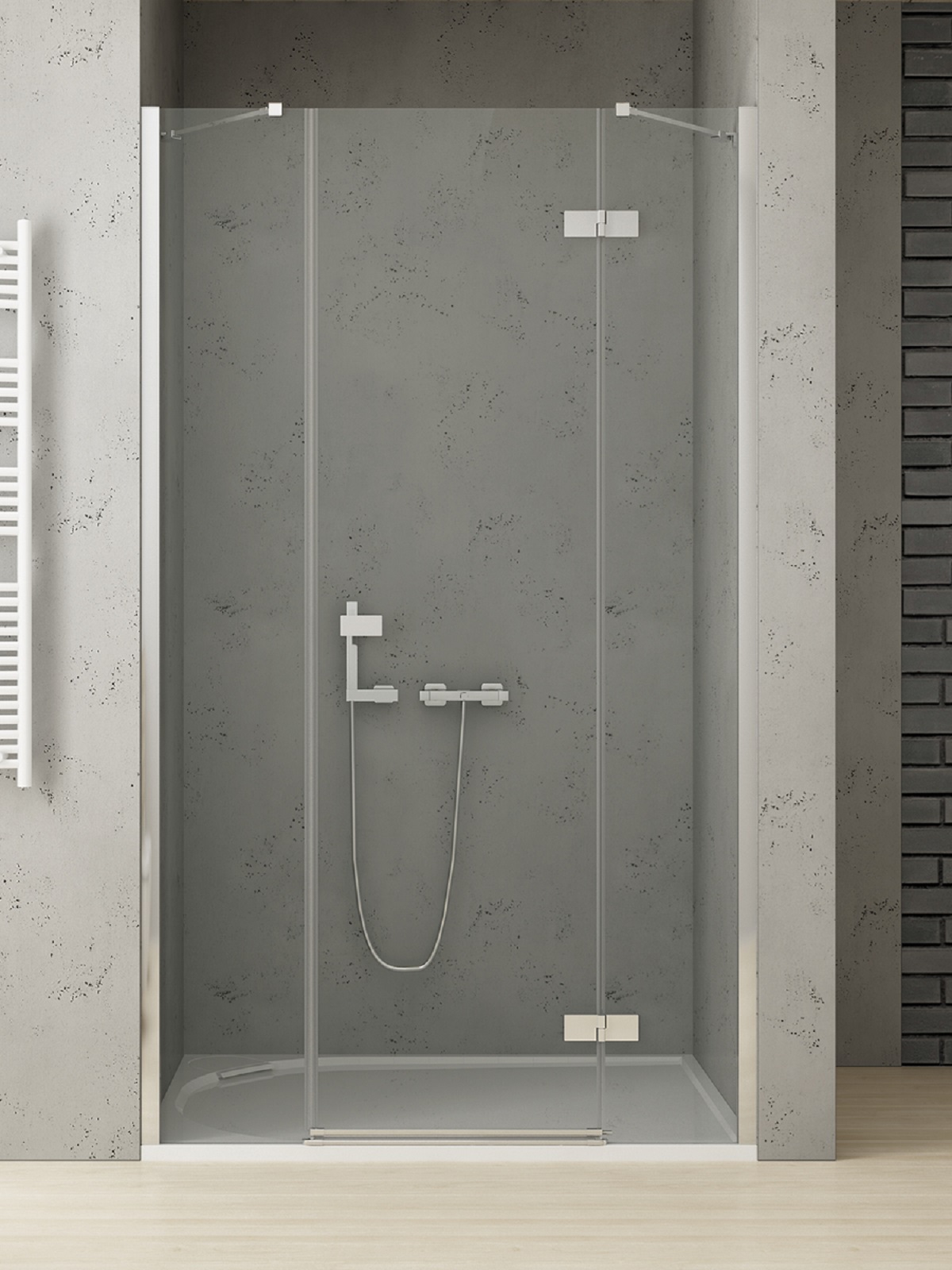 New Trendy Reflexa puerta de ducha 170 cm oscilante cromo brillante/vidrio transparente EXK-5083