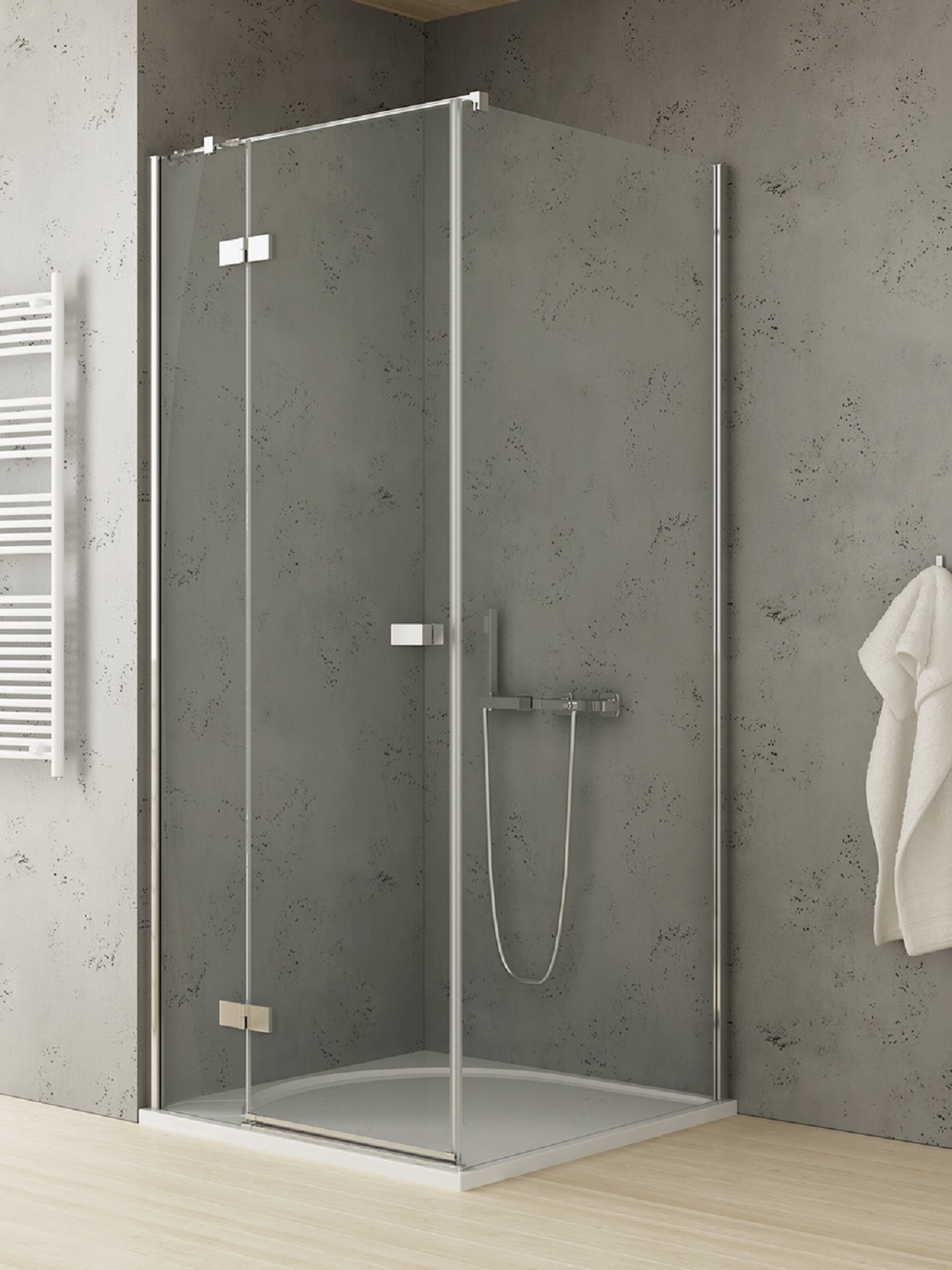 New Trendy Reflexa cabina de ducha 90x80 cm rectangular cromo brillo/vidrio transparente EXK-5116