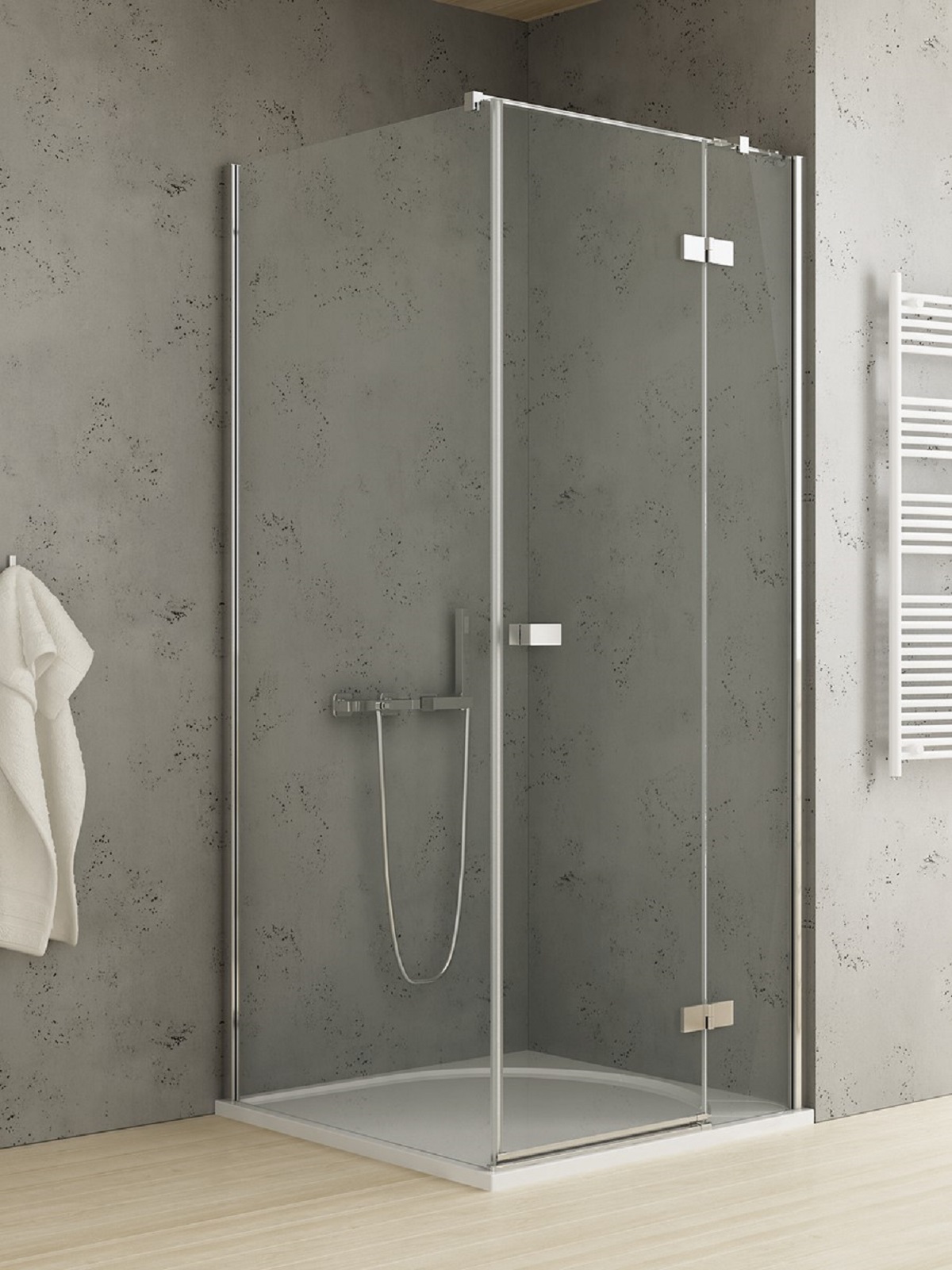 New Trendy Reflexa cabina de ducha 80x80 cm cuadrada cromo brillo/vidrio transparente EXK-5105
