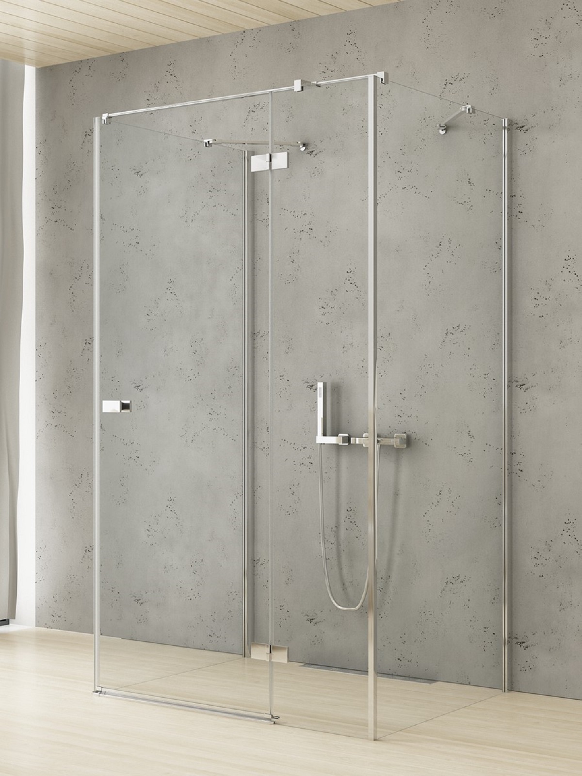 New Trendy Reflexa cabina de ducha 120x110 cm rectangular cromo brillo/vidrio transparente EXK-5244