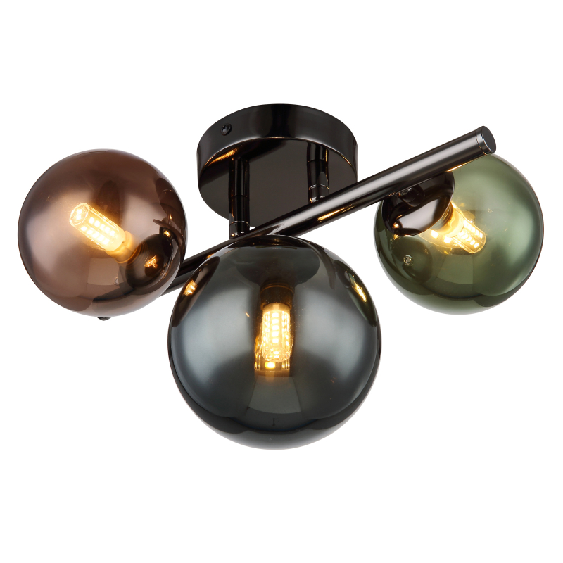 Globo Lighting Riha lámpara colgante 3x3.5 W verde-humado-azul-gris/gris ceniza 56142-3W