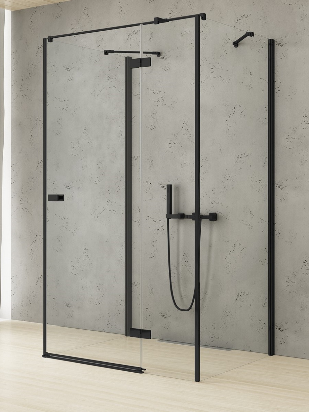 New Trendy Reflexa Black cabina de ducha 80x80 cm cuadrada negro mate/vidrio transparente EXK-5000