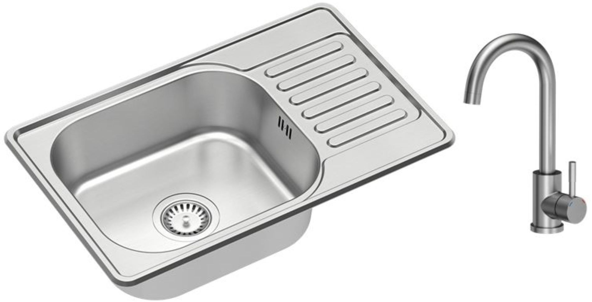 Quadron Eddie 111 fregadero con grifo acero/acero HD111SAT6642_3623500_BS