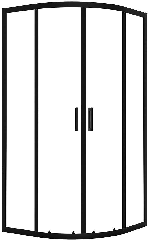 Laveo Bresso cabina de ducha 80x80 cm semicircular negro mate/vidrio transparente JKD_786Z