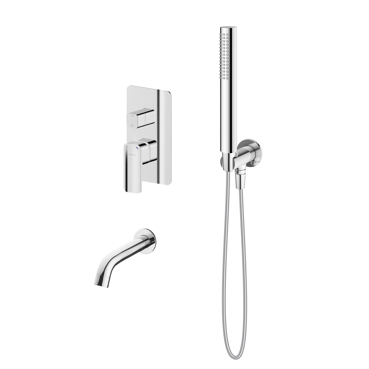 Conjunto grifo de bañera y ducha Oltens Hadsel 34108100, caño de grifo Oltens Molle 39100100, 37102100, 39304100, 37200100