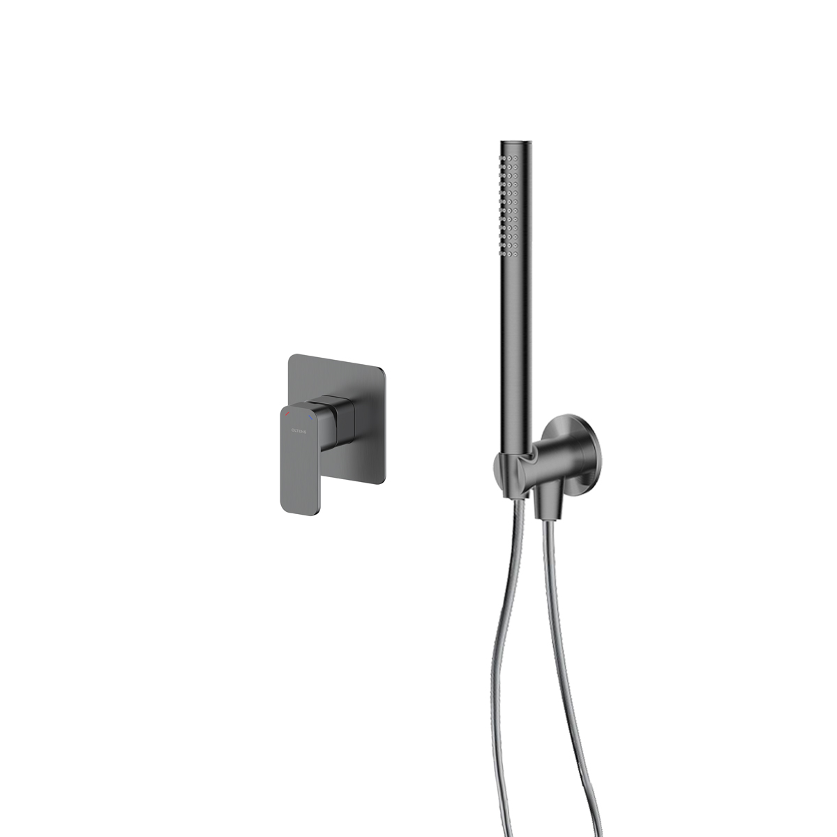 Conjunto grifo para ducha Oltens Hadsel 33106400, conector angular con soporte Oltens Hvita 39304400, 37102400, 37200400