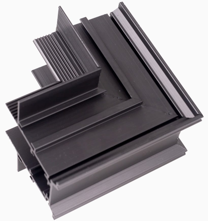 MaxLight Magnetic perfil angular x W negro MT0010