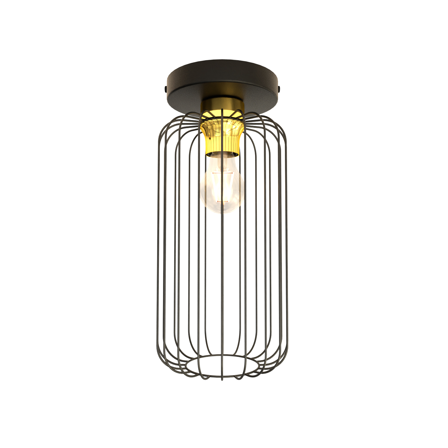 Emibig Barn plafón 1x15 W negro-oro 1366/1