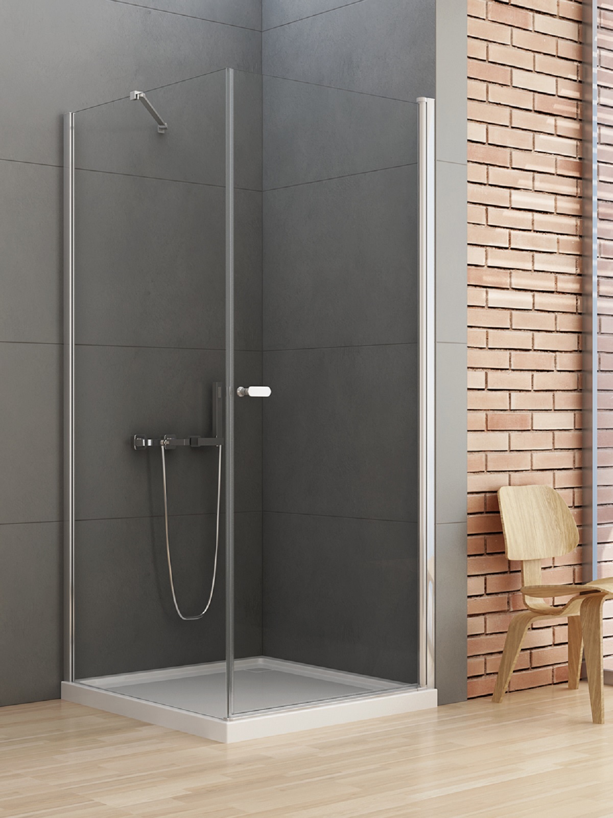New Trendy New Soleo cabina de ducha 80x70 cm rectangular cromo brillo/vidrio transparente D-0139A/D-0087B