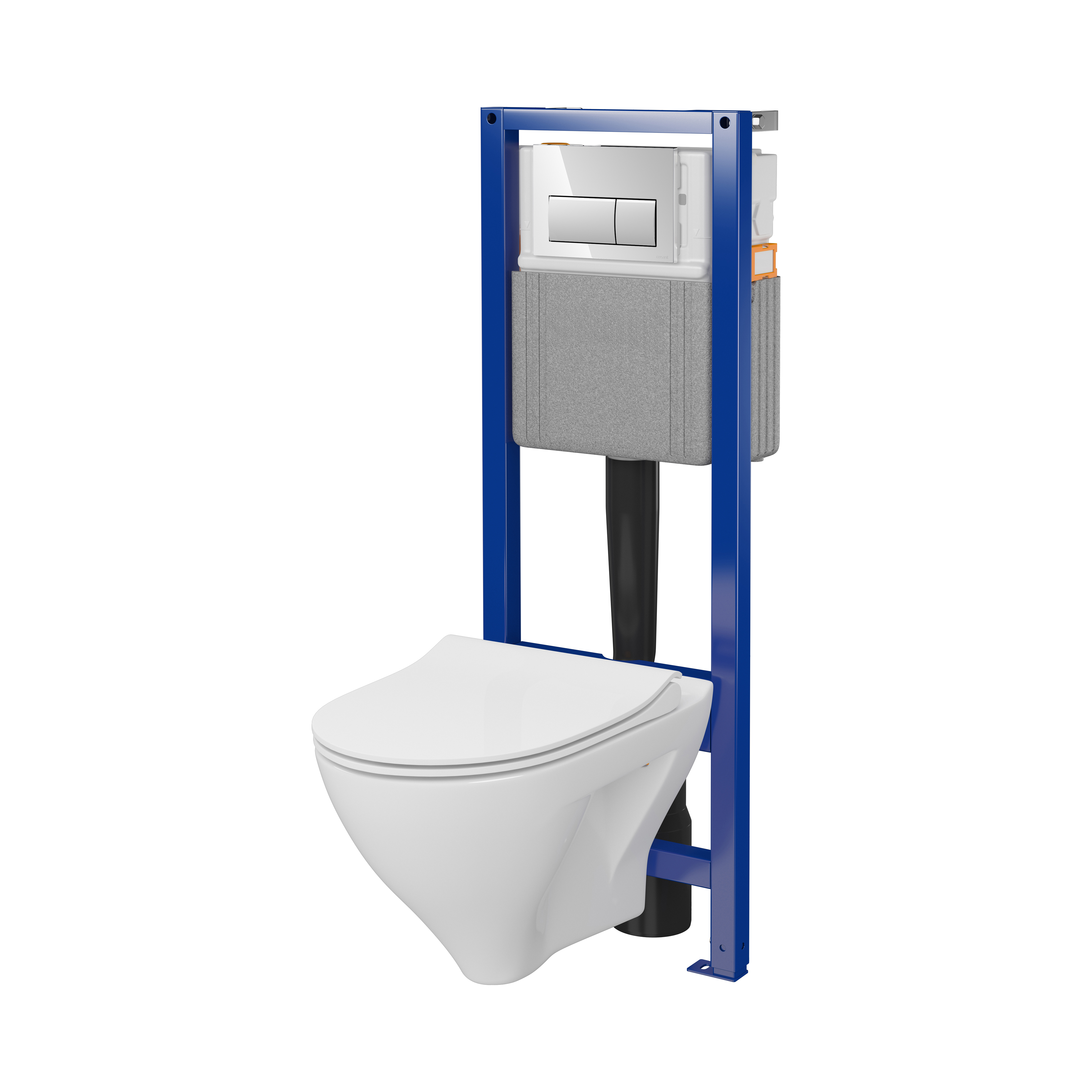 Cersanit Mille conjunto con marco, taza de inodoro, tapa y pulsador de descarga S701-780