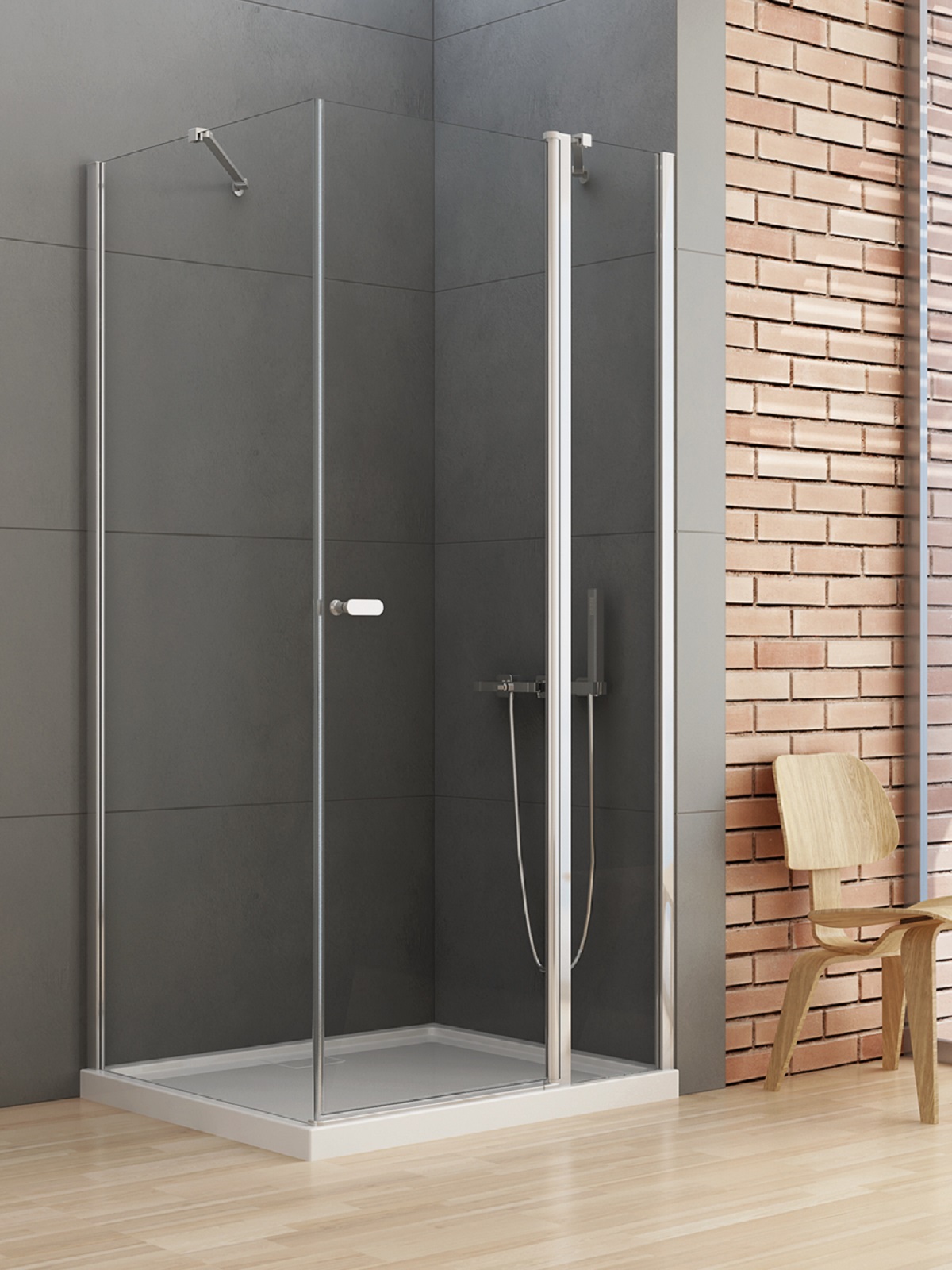 New Trendy New Soleo cabina de ducha 120x110 cm rectangular cromo brillo/vidrio transparente K-0659