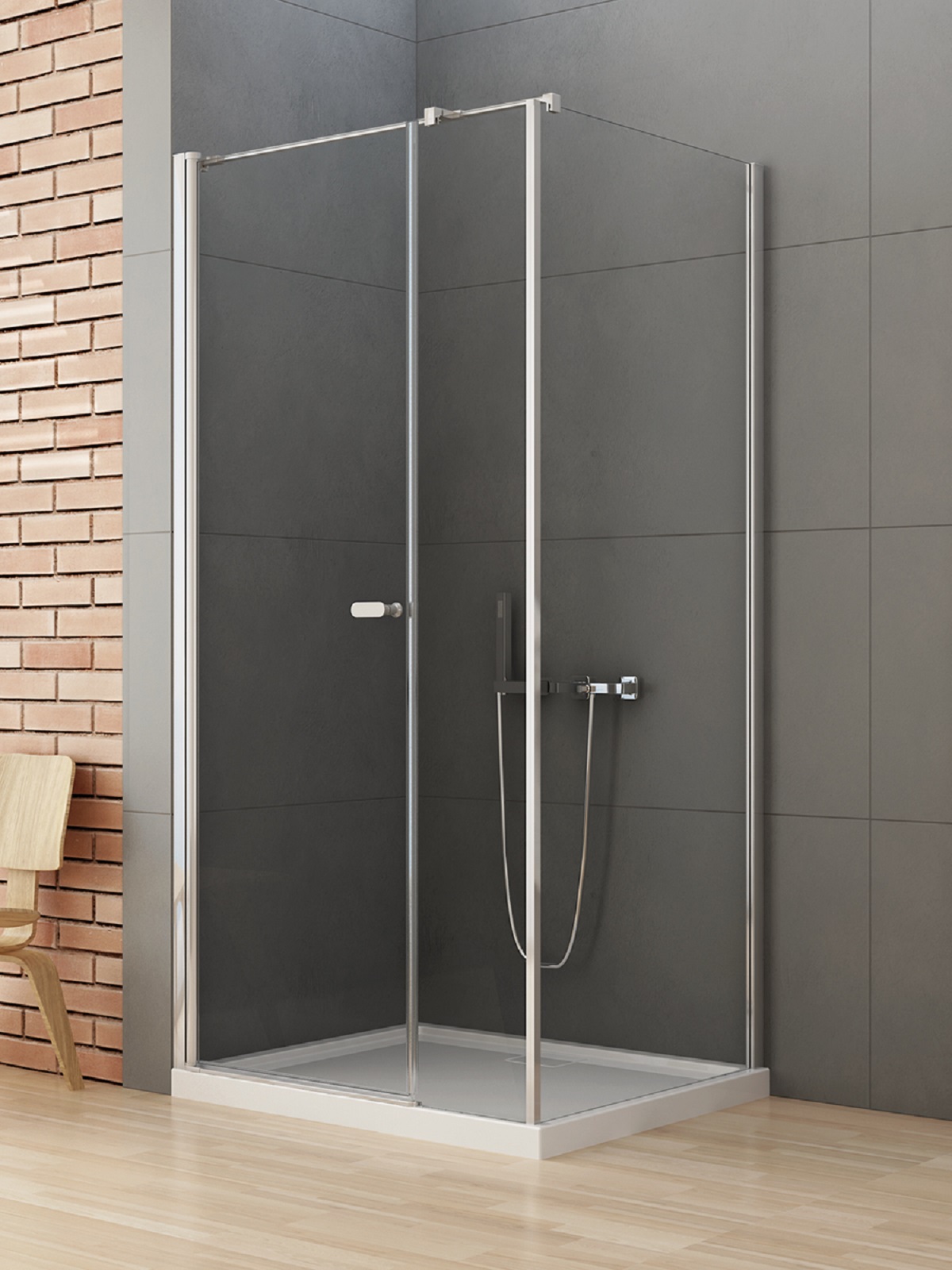 New Trendy New Soleo cabina de ducha 100x90 cm rectangular cromo brillo/vidrio transparente K-0360