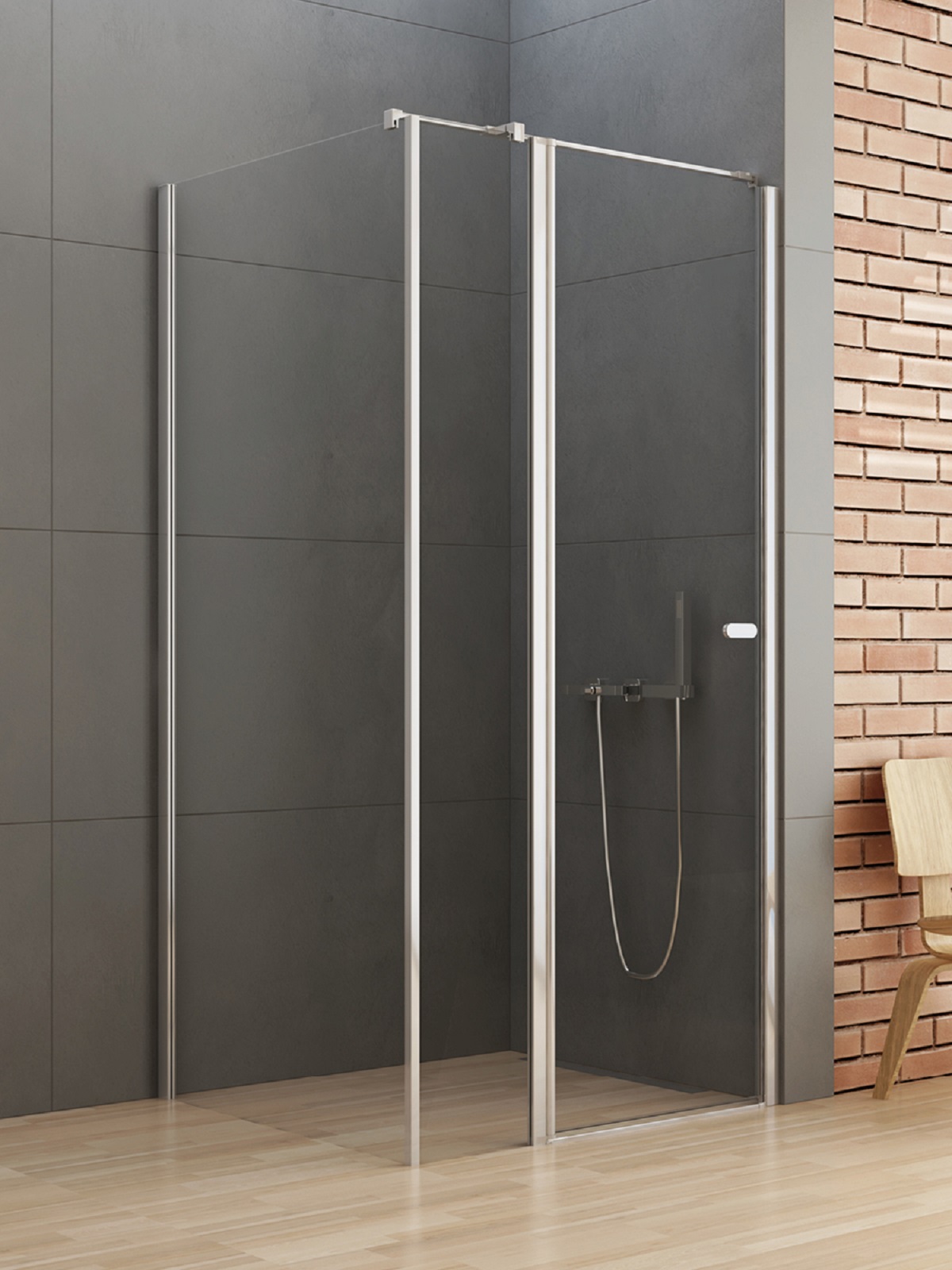 New Trendy New Soleo cabina de ducha 120x110 cm rectangular cromo brillo/vidrio transparente K-0732