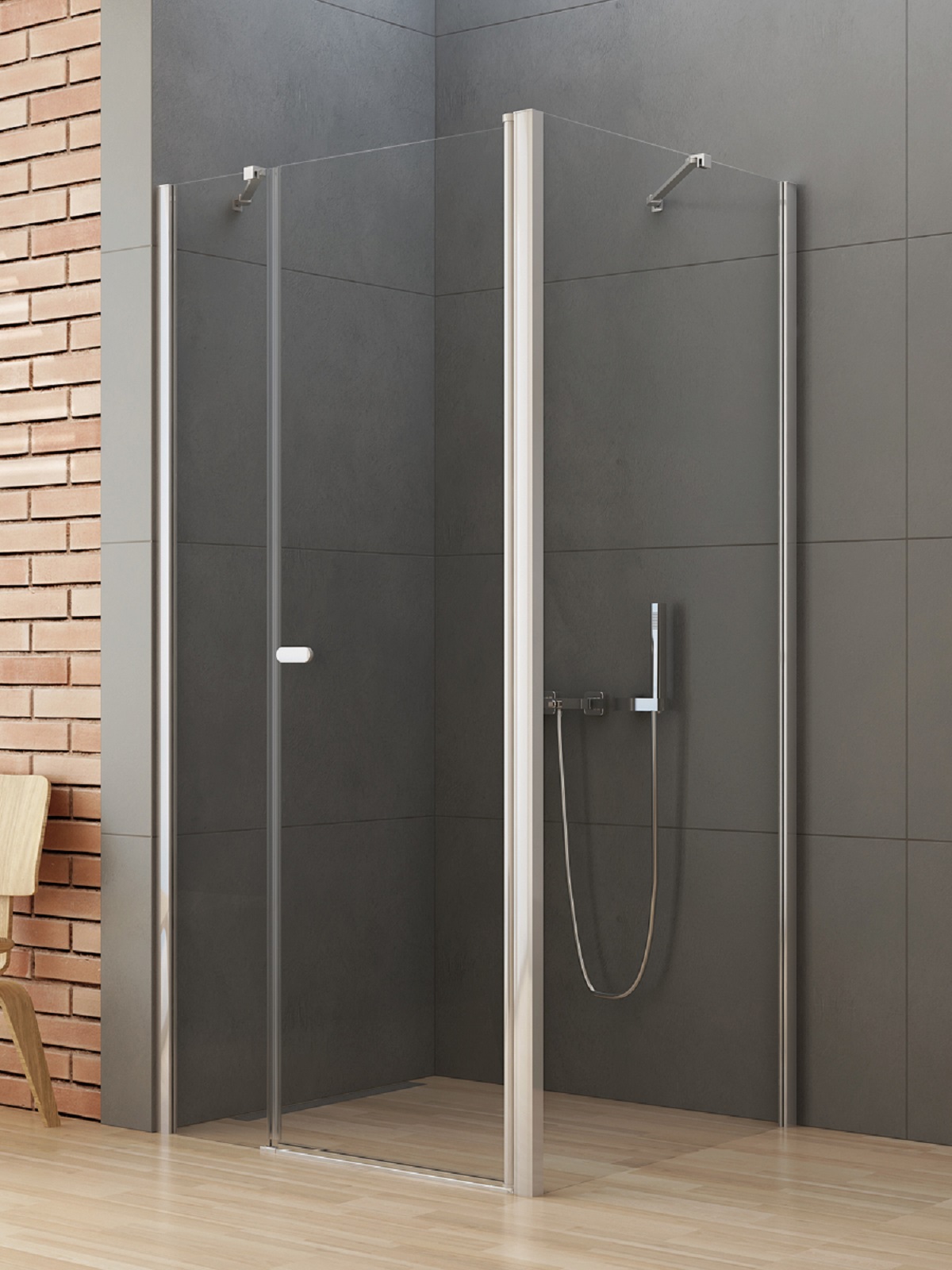 New Trendy New Soleo cabina de ducha 100x90 cm rectangular cromo brillo/vidrio transparente K-0694