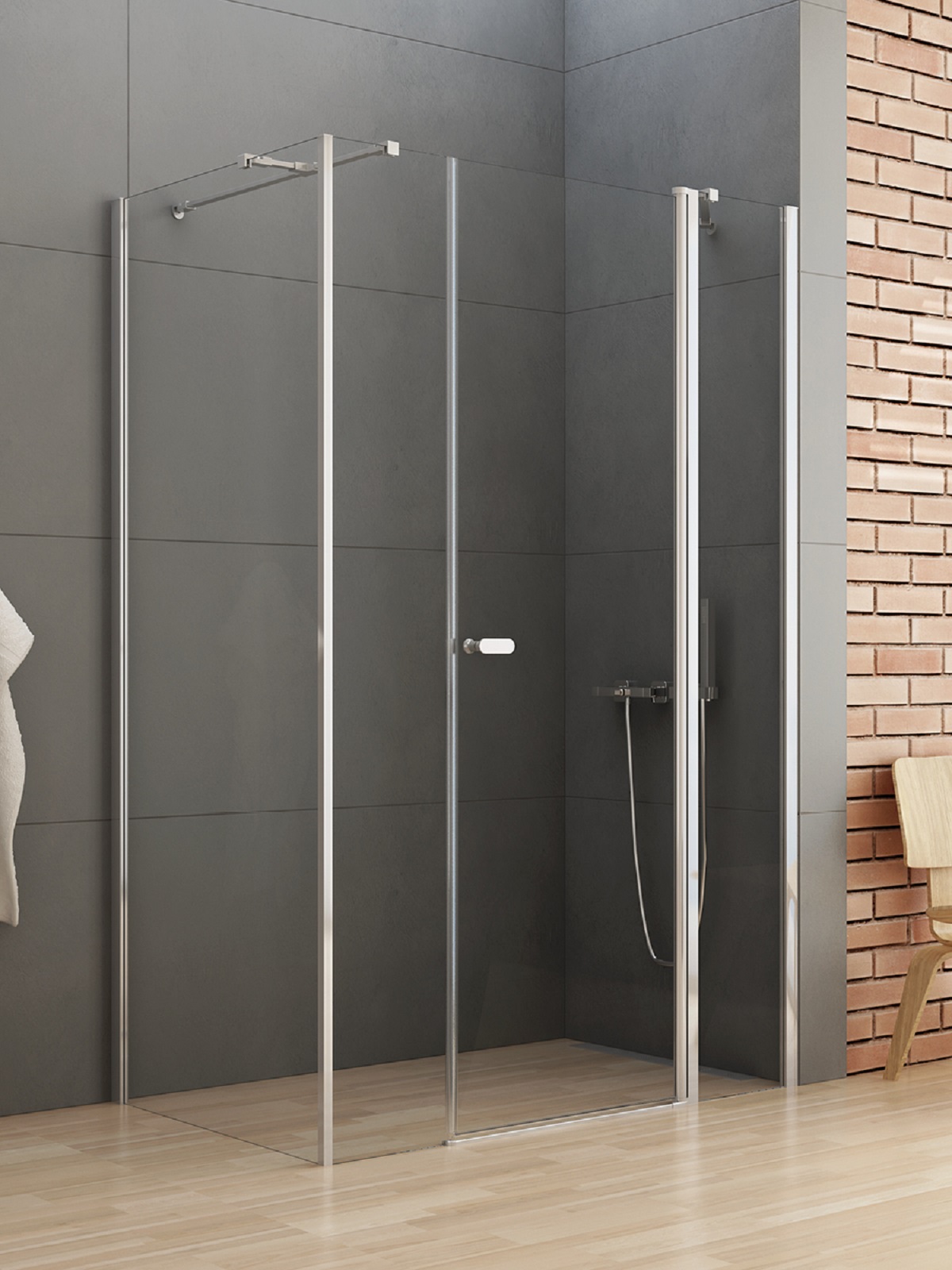 New Trendy New Soleo cabina de ducha 110x110 cm cuadrada cromo brillo/vidrio transparente K-0644