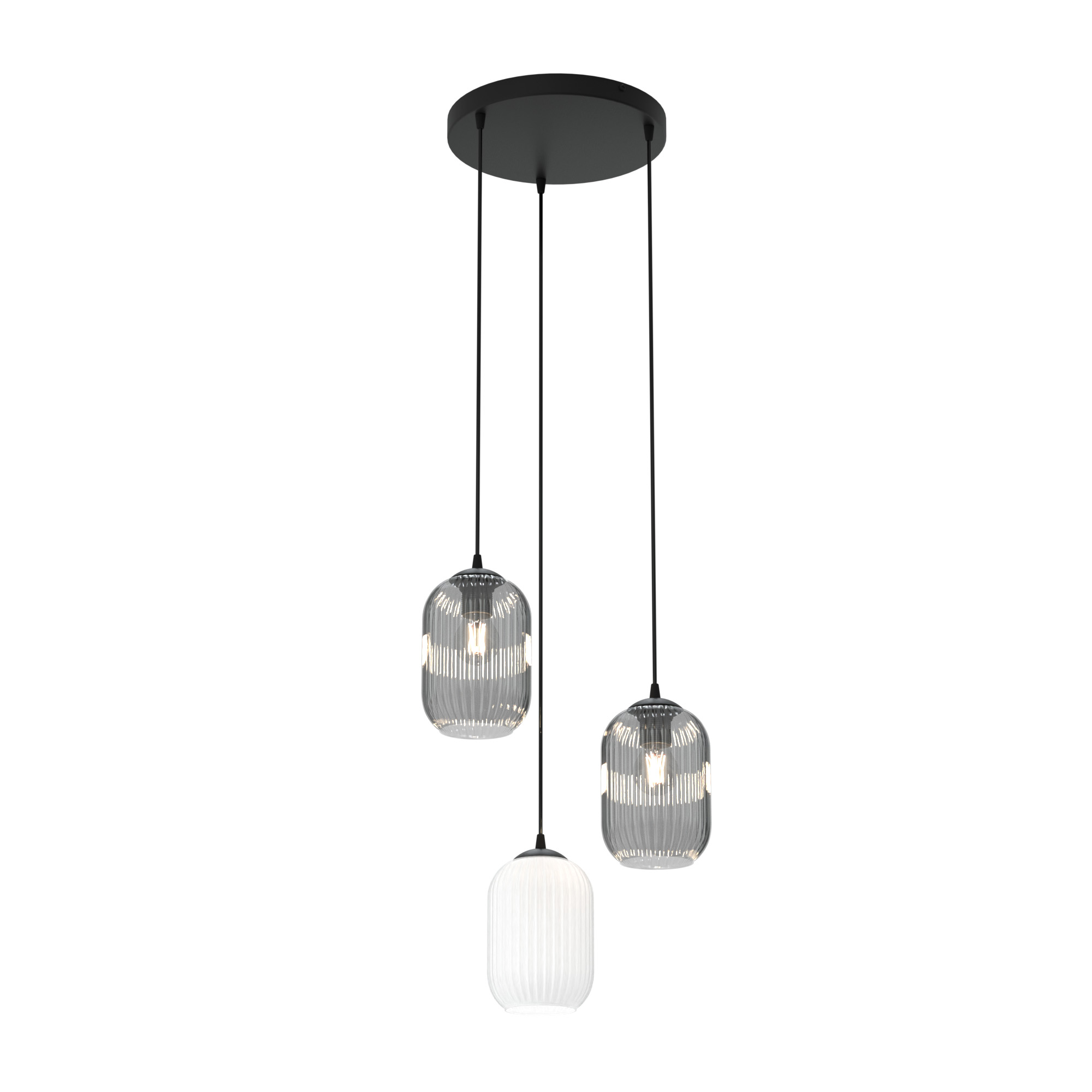 Emibig Verdi lámpara colgante 3x15 W blanco-negro-grafito 1436/3PREM