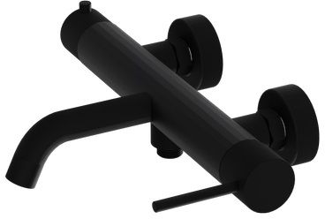 LaVita Orion grifo de bañera y ducha a pared negro 5900378341550