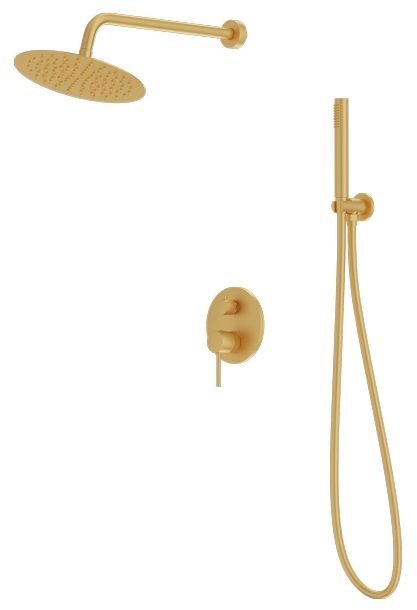 LaVita Orion conjunto de ducha empotrado con rociador con efecto lluvia oro 5900378341598