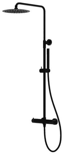 LaVita Orion conjunto de ducha a pared con rociador con efecto lluvia negro 5900378341611