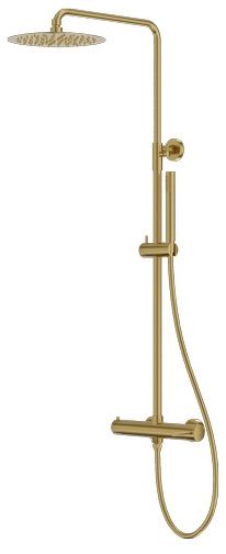 LaVita Orion conjunto de ducha a pared con rociador con efecto lluvia oro 5900378341628