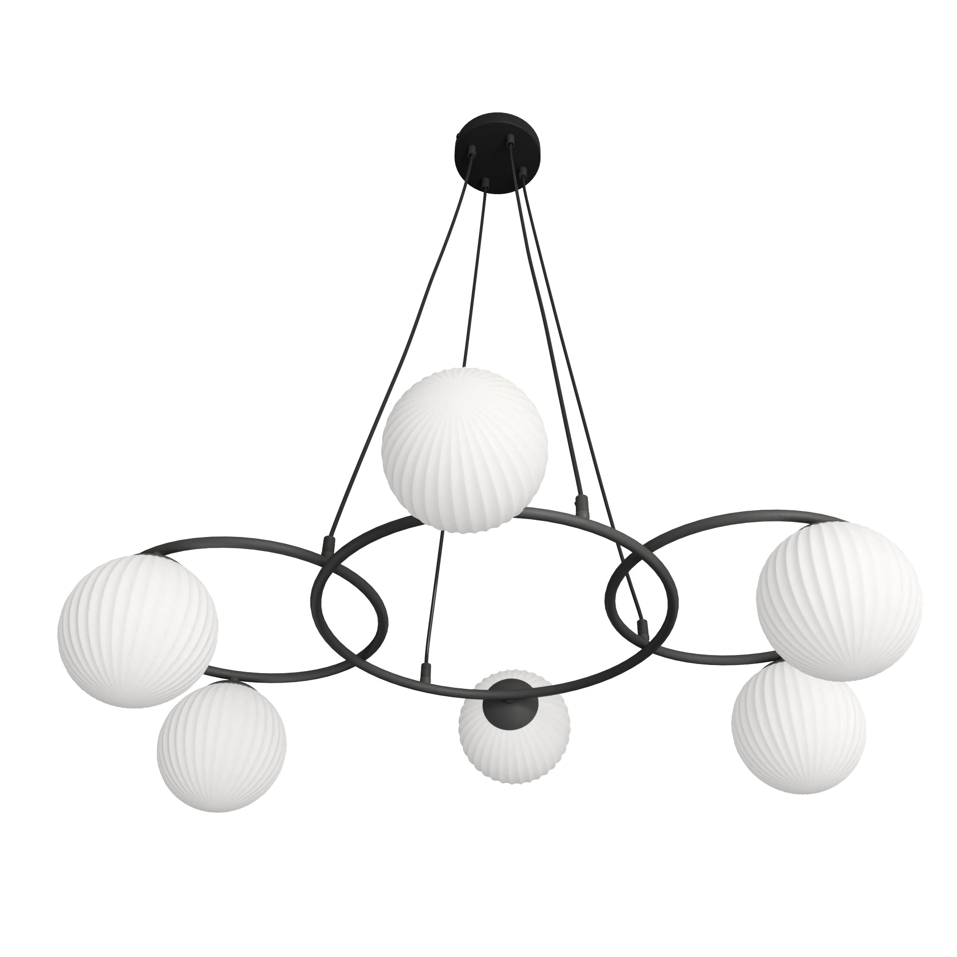 Emibig Libra lámpara colgante 6x10 W blanco-negro 1379/6