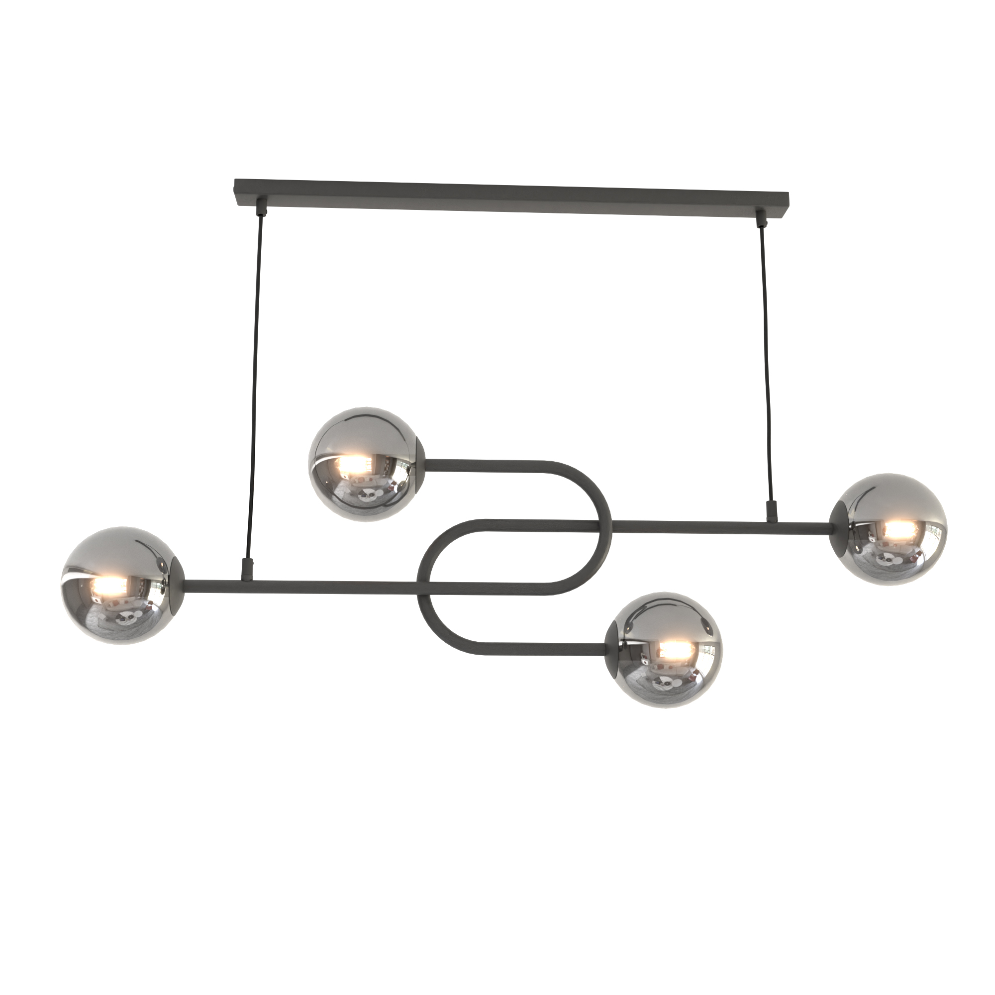 Emibig Atria lámpara colgante 4x10 W negro-grafito 1384/4