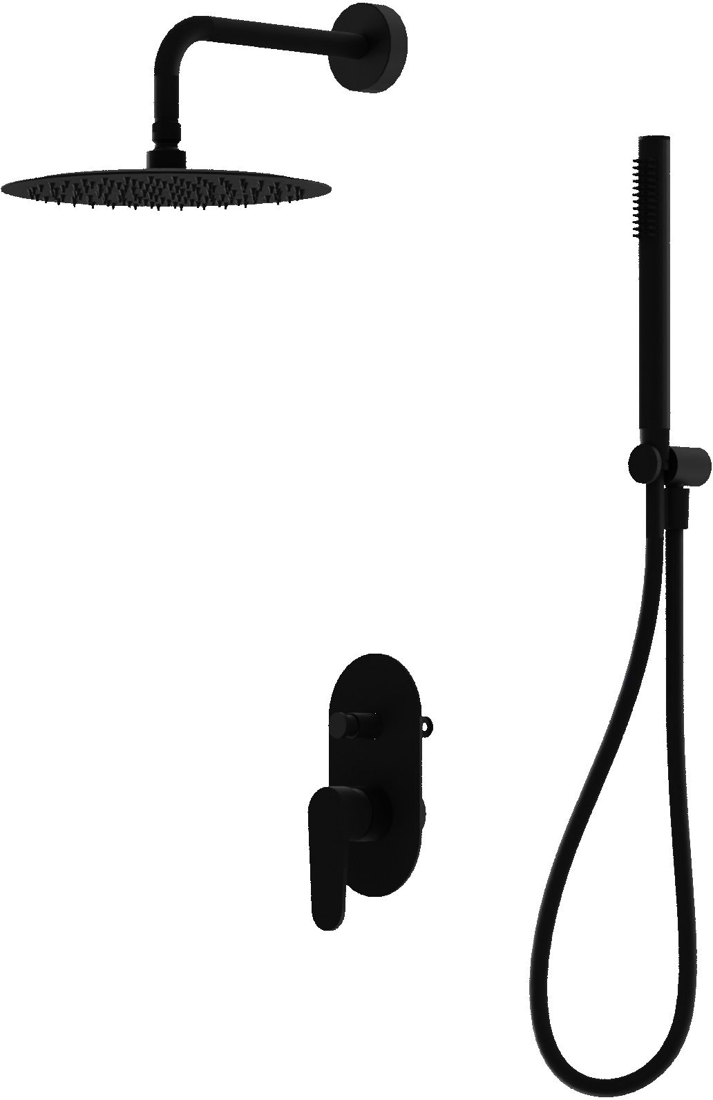 LaVita Cetus conjunto de ducha empotrado con rociador con efecto lluvia negro 5900378341918